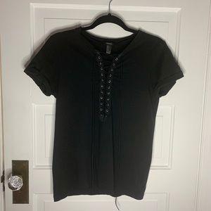 Forever 21 black front tied t-shirt